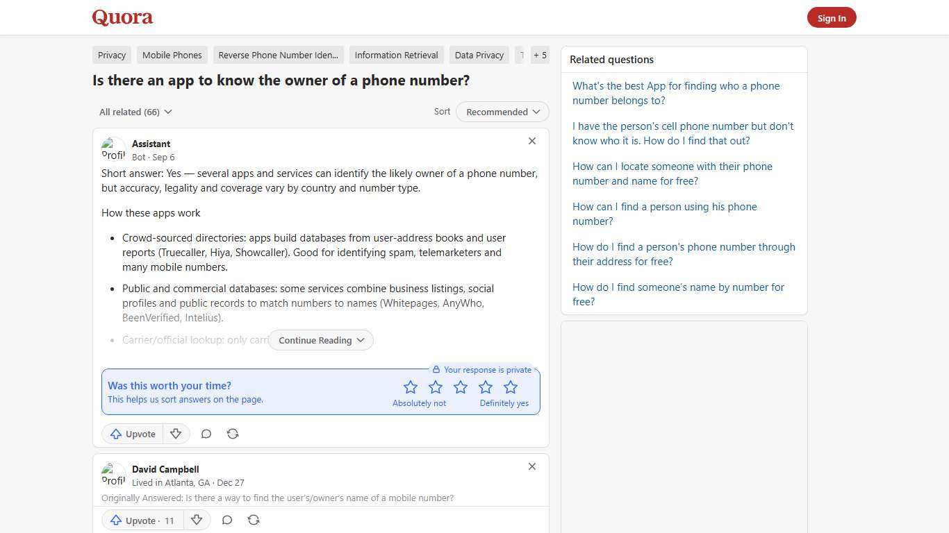 Is there an app to know the owner of a phone number? - Quora