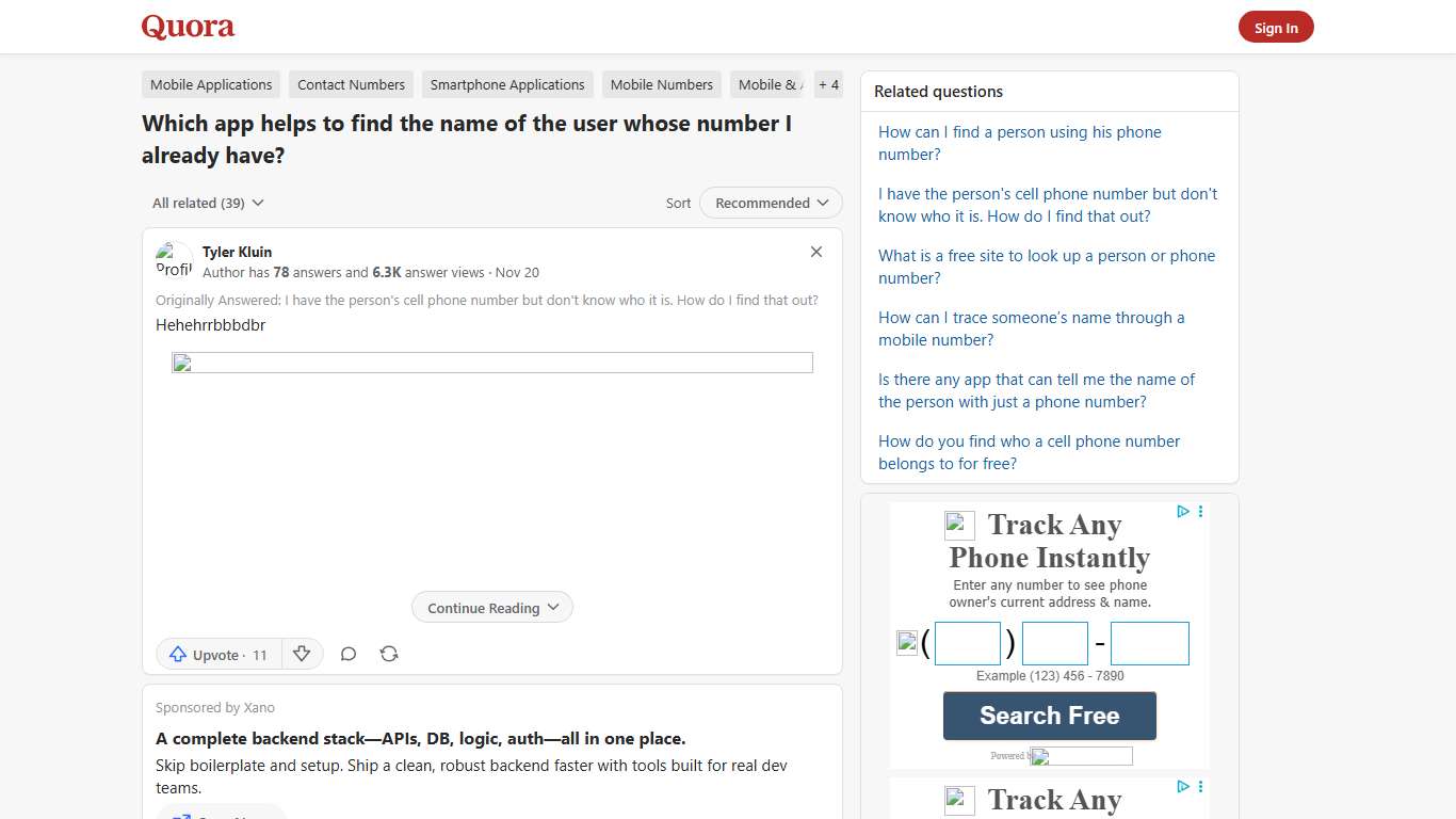 Which app helps to find the name of the user whose number I already have? - Quora
